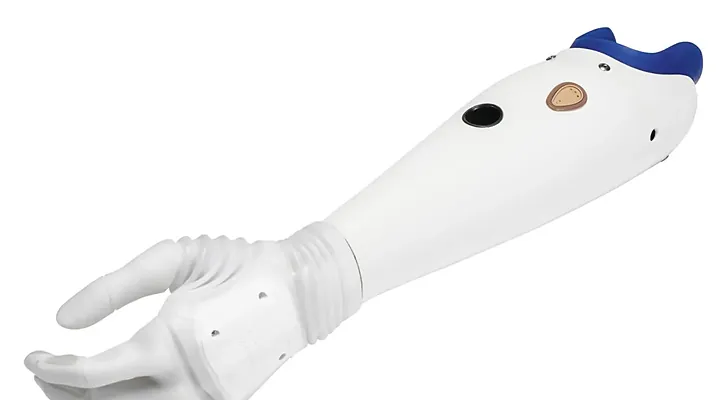 A multi-articulating bionic hand and forearm.