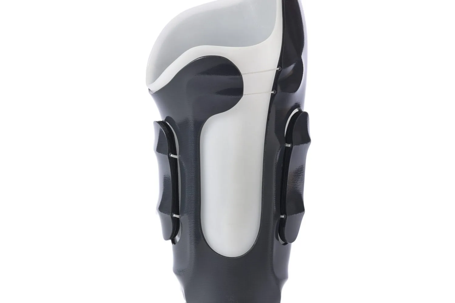 A custom foot and ankle orthosis.